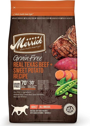 Merrick Grain Free Real Texas Beef & Sweet Potato Recipe Dry Dog Food 22lb