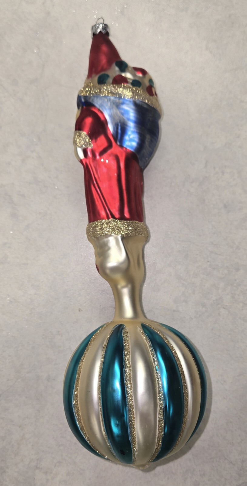 Vintage Rare Blown Glass Santa Christmas Ornament Hand Painted 9" | eBay