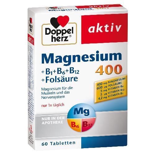 DOPPELHERZ Magnesium 400 mg Tabletten 60 St PZN 7625045 - Bild 1 von 1
