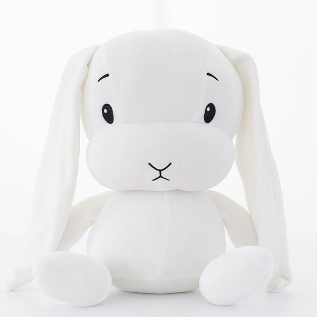 black and white bunny plush