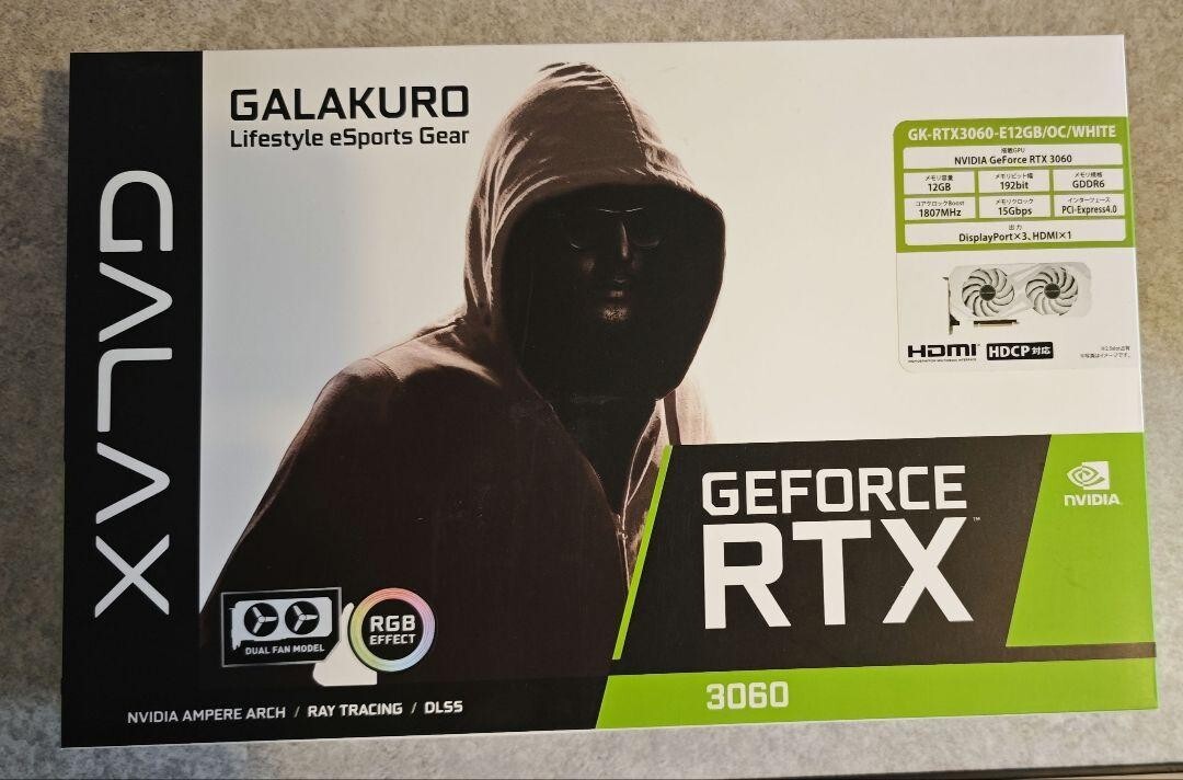GALAKURO GALAX(GALAXY) GeForce RTX 3060 EX White 12GB GDDR6