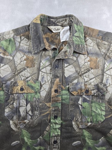 Walls Realtree Hardwood Mens Camo Short Sleeve Button Up Shirt XL Hunting Heavy