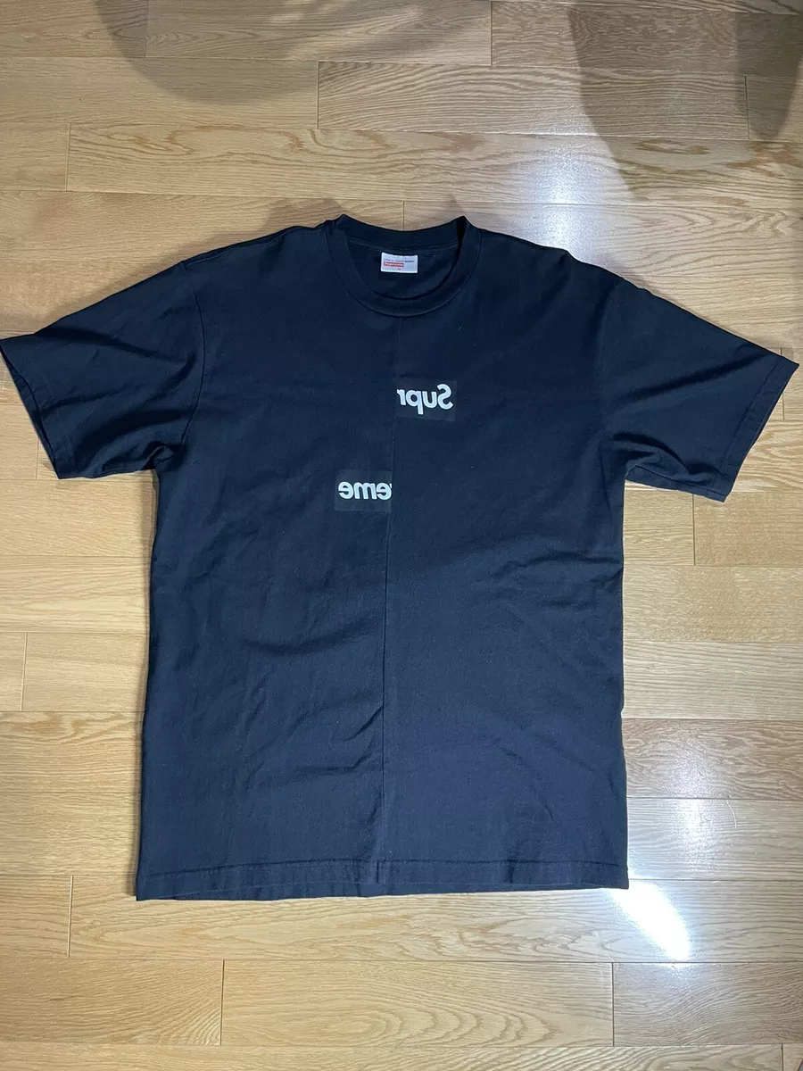 Supreme CDG Comme Des Garcons Mens Split Box Logo Tee Size Medium 100% AUTHENTIC