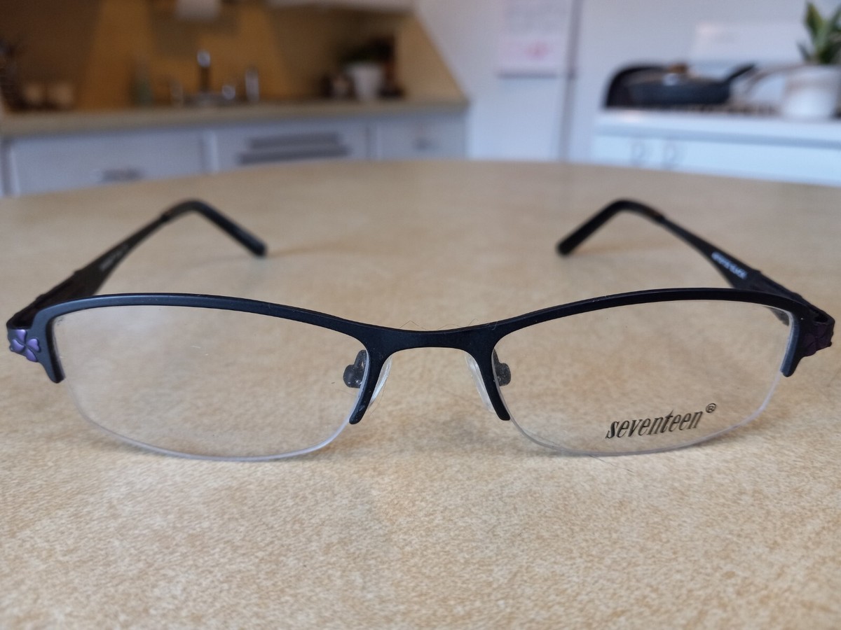 SEVENTEEN - ゆー Seventeen 5360 Eyeglasses Frames 49-18-135 Black w/ Purple