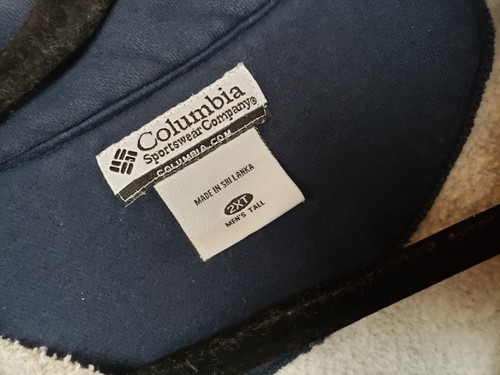 Columbia Men's 2X Big & Tall Blue Cotton Blend Pullover 1/4 Zip Solid, VGC - Picture 4 of 11