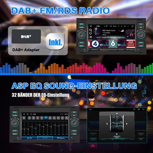 Für Ford Focus Fiesta C S Max Transit DAB+ Carplay Autoradio 64G Android 13 Navi - Bild 13 von 15