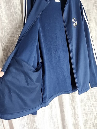 Milwaukee Brewers genuine Merchandise Men's Full-Zip Blue Jacket MLB Med - Picture 2 of 10