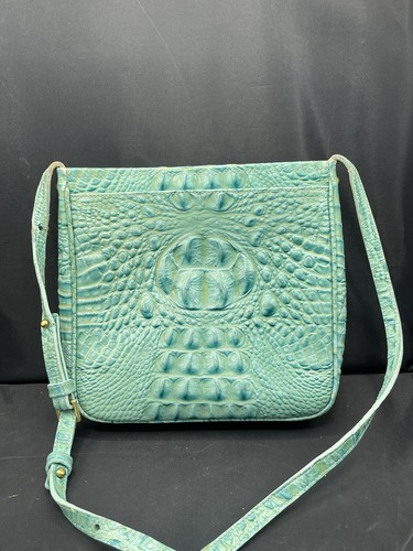Brahmin Leather Teal Shoulder Crossbody Bag Purse with Dustbag - Picture 3 of 8