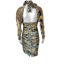 Versace F/W 2005 Runway Campaign Ruched Cutout Back Dress