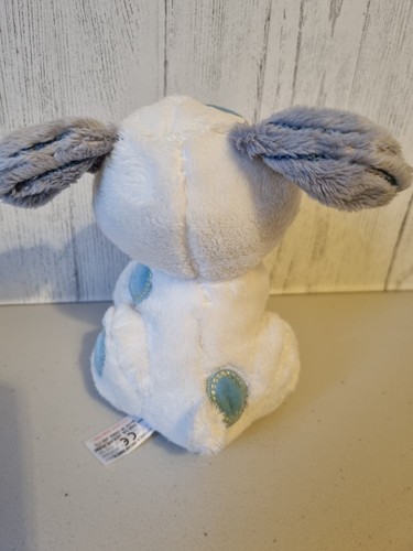 Next Puppy Dog Soft Toy Blue Patch Comforter Grey Ears Plush Small Approx 6" - Picture 4 of 11