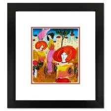 Moshe Leider, Framed Original Mixed Media Watercolor Painting, Hand Signed