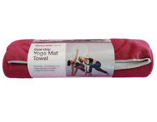 Yoga Mat Towel Dual Grip Red Gray Reversible Large 26x72 Banyan Bo Gaiam NEW
