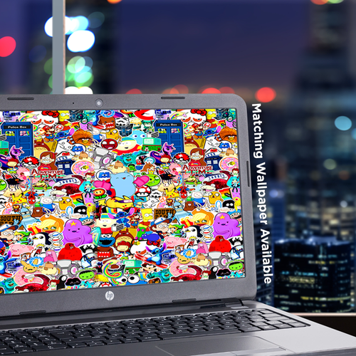 Skin Sticker Pour Ordinateur Portable 14" – Motif Cartoon Bomb – Neuf