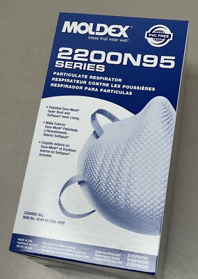 Moldex 2200 N95 Particulate Respirator Medium/Large, 20 Masks Per Box EXP 9/2030