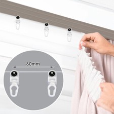 60mm 2M Silent Curtain Track Line Pulley For S Fold Wave Curtains Rail Distance