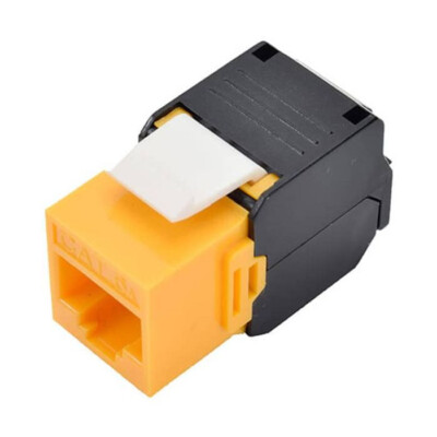 Cat6A Rj45 Keystone Jacks UTP Tool less Vertical Yellow (25 Pcs)