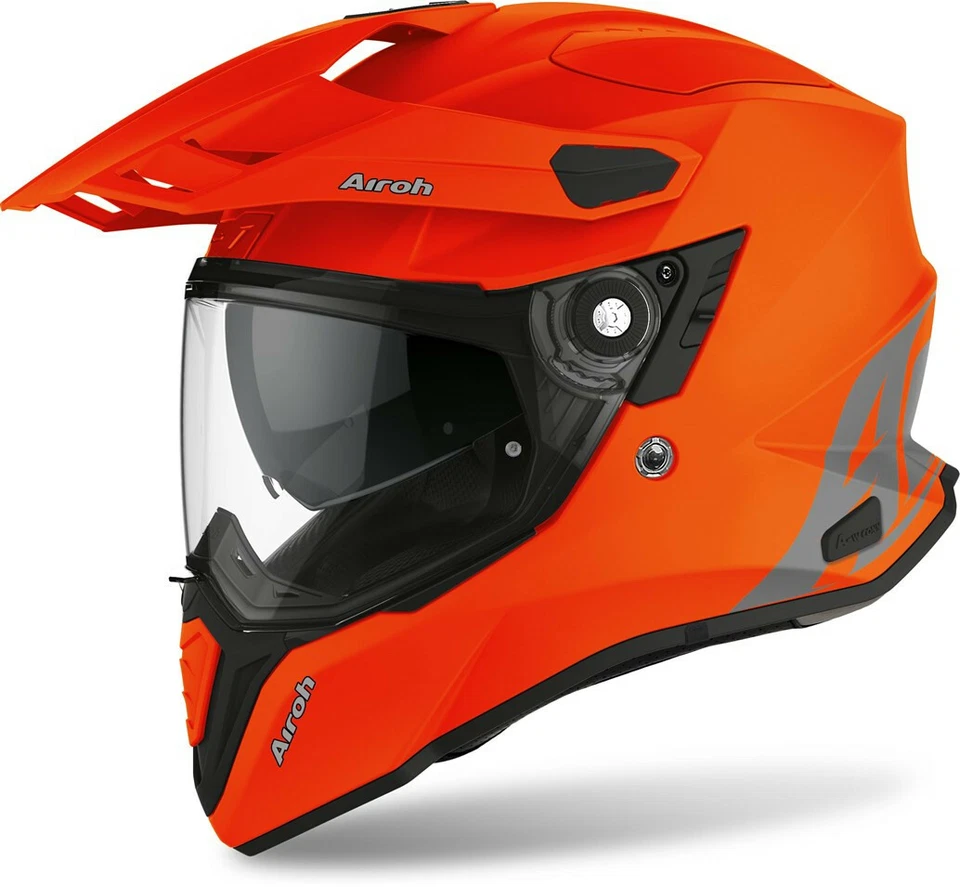 Casque Intégral Touring Commander Couleur Orange Fluo En Fibre Airoh Taille XL - Photo 1/1