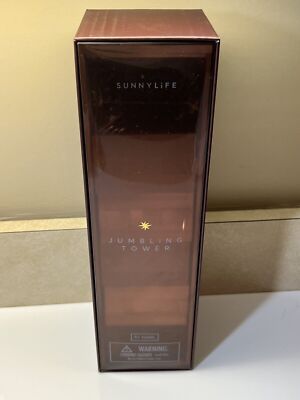 Sunnylife Limited Edition Whiskey Noir Lucite Jumbling Tower 11.5  Modernist