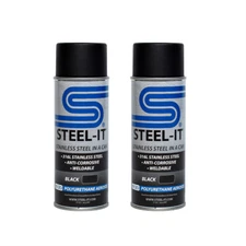 1012D STEEL-IT 2 pack 12oz Black Stainless Steel Polyurethane Aerosol Cans