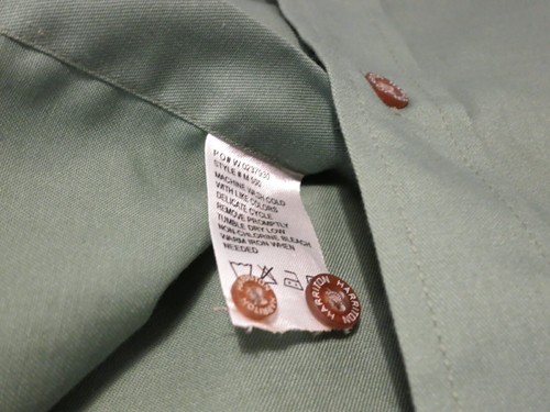 Large Harriton Mens Long Sleeve Twill Shirt Stain Release M500 Dill Green Color - Picture 7 of 10