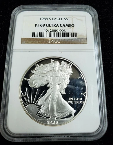 1988-S Proof Silver Eagle NGC PF69 Ultra Cameo