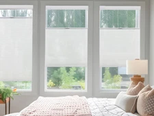 No Drill No Screw Light Filtering White Cellular Blind Shades Less than 45" Wide