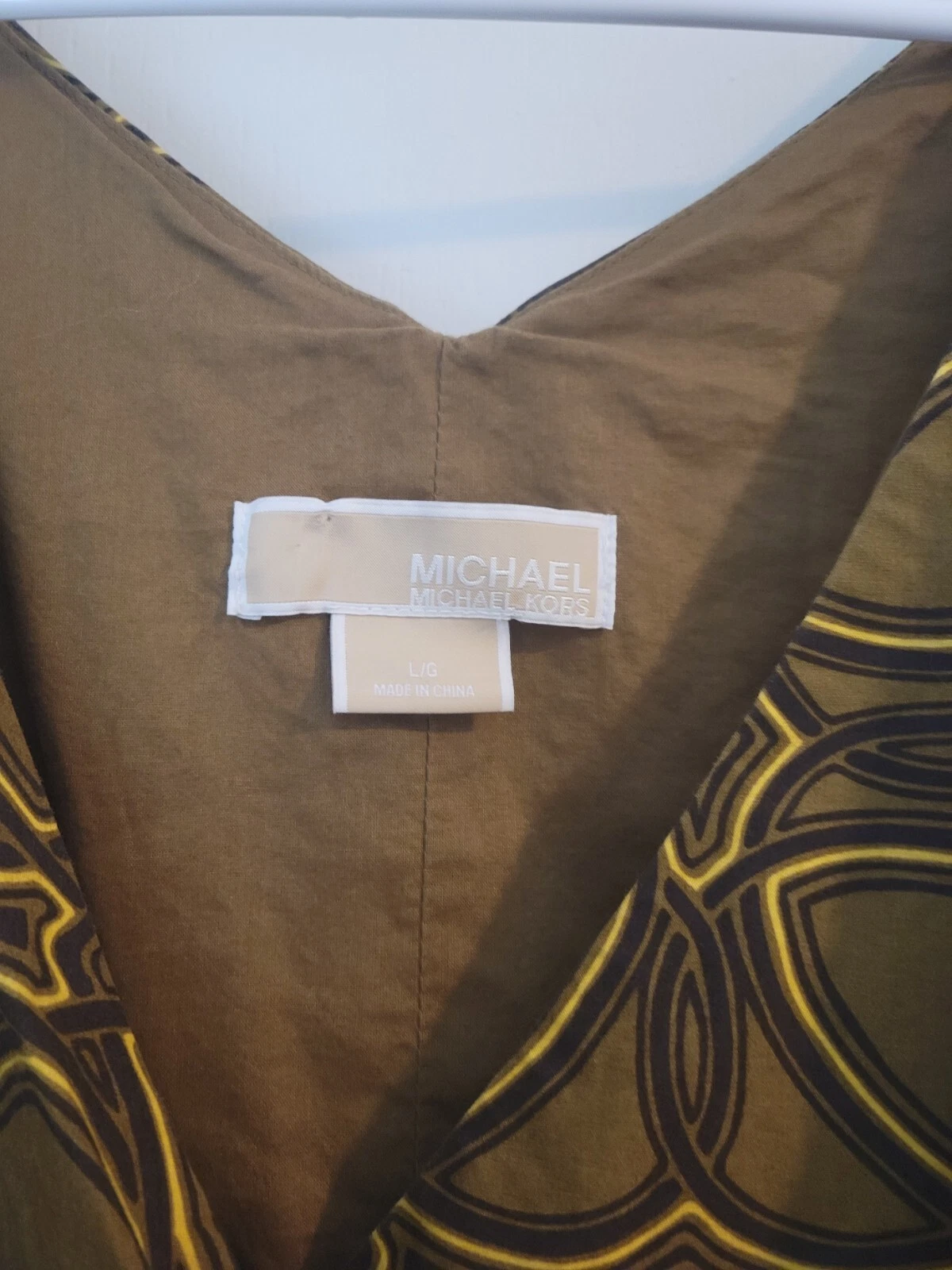Michael Kors mini abito smanicato linea A scollo a V babydoll Y2K taglia large