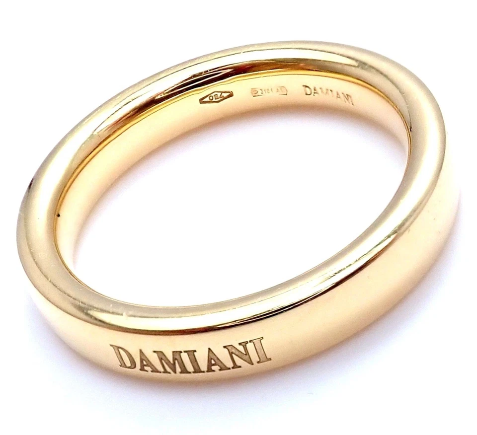 ¡Raro! Auténtico Anillo Damiani Oro Amarillo 18k Banda 3.5mm Talla 5.5 Foto 3 de 4