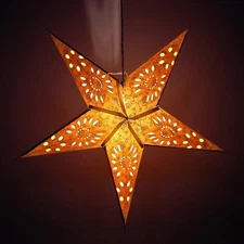 Indian Handmade Yellow Paper Star Lantern Lamp Christmas Festive Home Decor