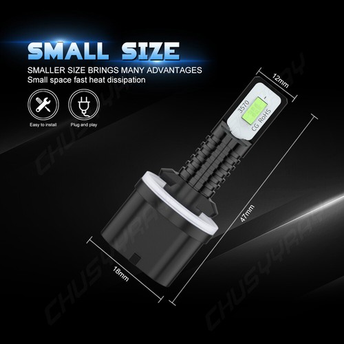 2PC 880 LED Fog Light Bulb DRL 8000K Xenon Ice Blue High Power 890 892 893 899 - Picture 14 of 23