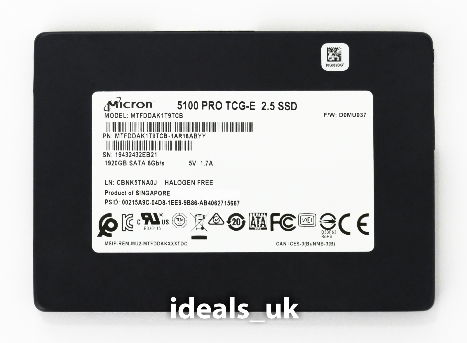 Micron 5100 PRO 1.92TB SSD 2.5" SATA III (MTFDDAK1T9TCB) Enterprise