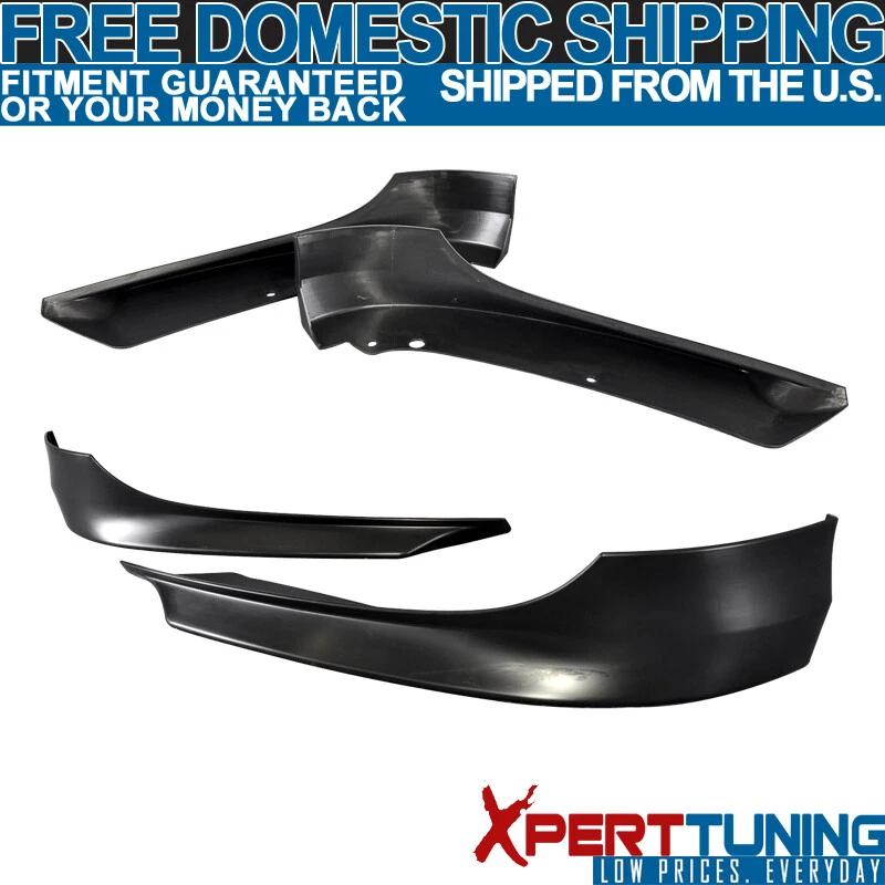 Fits 2009-2012 BMW E90 3-Series Sedan 2PCS Front Bumper Lip Splitter Spoiler PP Foto 2 de 4