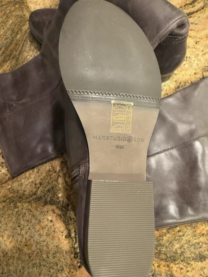 Gorgeous MaxStudio Knee High Flat Boot, Black Nappa, Size 10 $329 new - Image 2 of 4