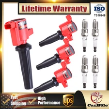 4Pcs Ignition Coils & Spark Plugs Set For Ford Focus Escape Mazda 3 Mazda 6 NEW