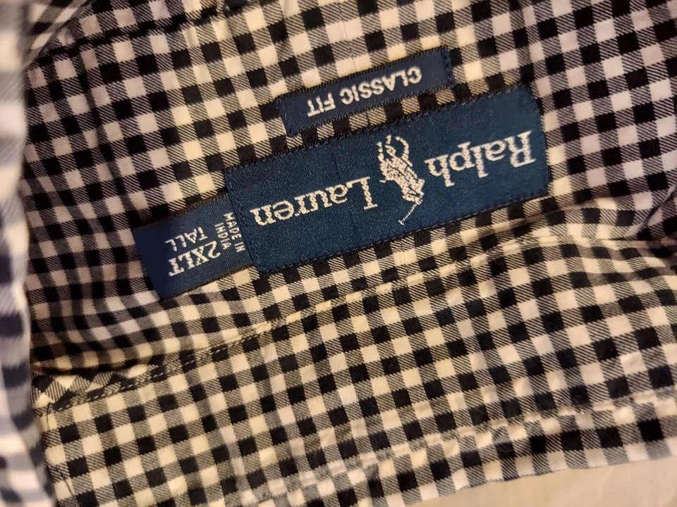 Camisa de Vestir Para Hombres Polo Ralph Lauren 2XLT XXL Grande Alta Gris Botón Algodón Foto 4 de 4