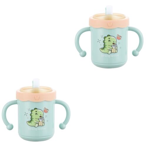  2pcs Toddler Water Cup Reusable Water Mug With Straw Baby Cartoon Water Cup - Picture 1 of 12