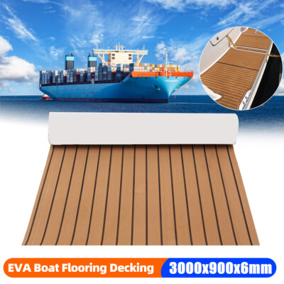 Teak EVA Schaum Yacht Boot Bodenbelag Matte Deck Teppich Selbstklebend 300x90cm 
