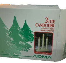 Noma Christmas 3 Light Candelabra Window Candolier Wax Drip Candle 9x9" C9815