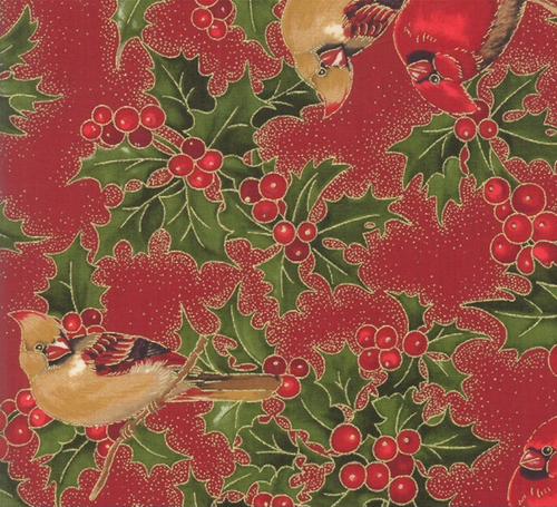 Moda "CARDINAL Song METALLIC" Layer Cake 42 10" Quilt Fabric 33420LCM~ CHRISTMAS