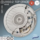 MOVEMENT AUTOMATIC ETA 2893-2 GMT, DECORATED, TOP GRADE GLUCYDUR, HH4 BLUE SCREW