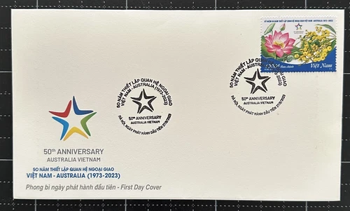 Vietnam 2023 50 Years Diplomatic Relations Australia Stamp MNH Mint FDC Flowers