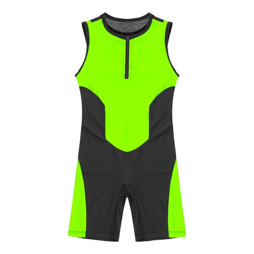 Kids Unisex One Piece Swimwear Bathing Suit Gymnastics Workout Jogging Bodysuit - Picture 15 of 46
