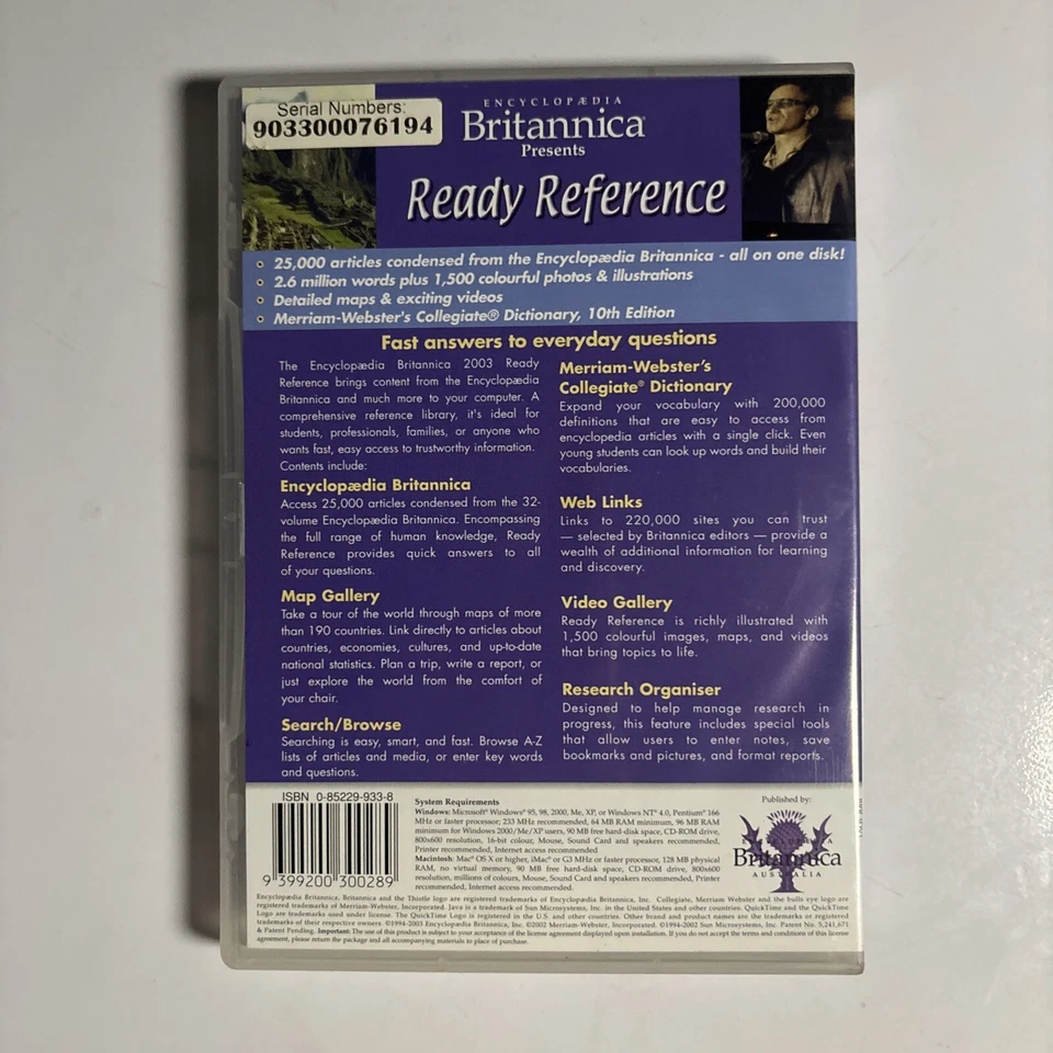 Encyclopaedia Britannica: Ready Reference PC Mac CDROM - Image 2 of 3