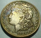 USA - Morgan Silver Dollar - 1921-P (Philadelphia) - Extra Fine - Some Toning!