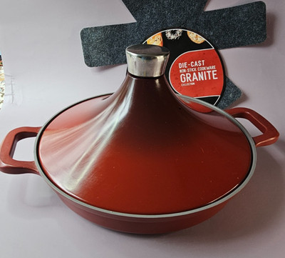 INSETFY Non-Stick Fry Pan/Skillet 11'' 3QT Tagine Cast Aluminum & Lid