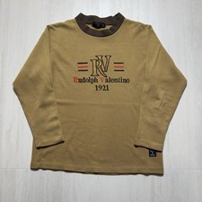 Vintage Rudolph Valentino Sweatshirt Embroidery Big Logo Large Size Sweater 90s