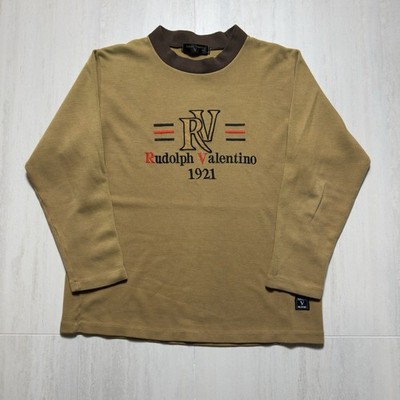 Vintage Rudolph Valentino Sweatshirt Embroidery Big Logo Large Size Sweater 90s