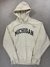 Michigan Wolverines Champion Screened Campus Hoodie Sweatshirt Men's Large 