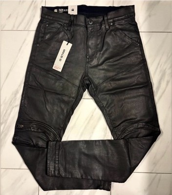 G-Star Raw Men's 5620 Knee Zip Skinny Jeans Waxed Dark Gray New