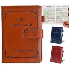 Bible Journal, Prayer Journal for Woman Men, Daily Weekly Bible Brown